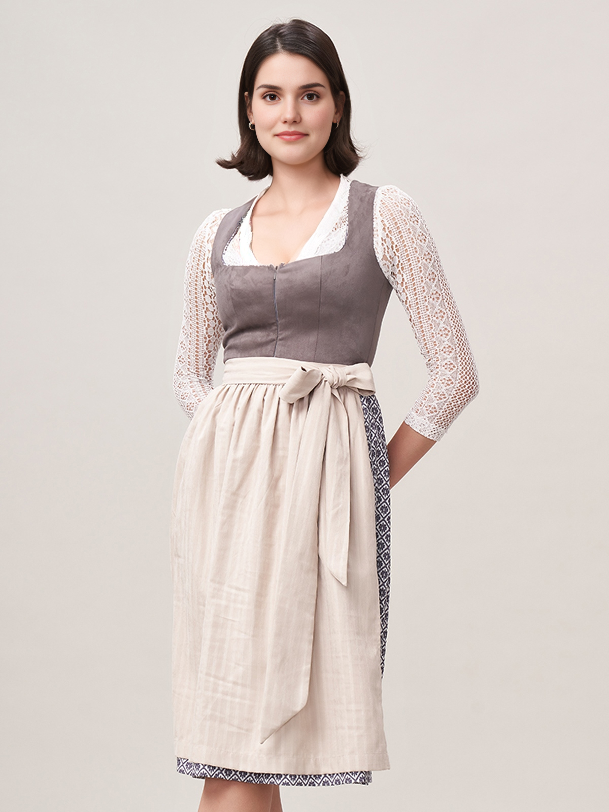 Dirndl Blau Rosa