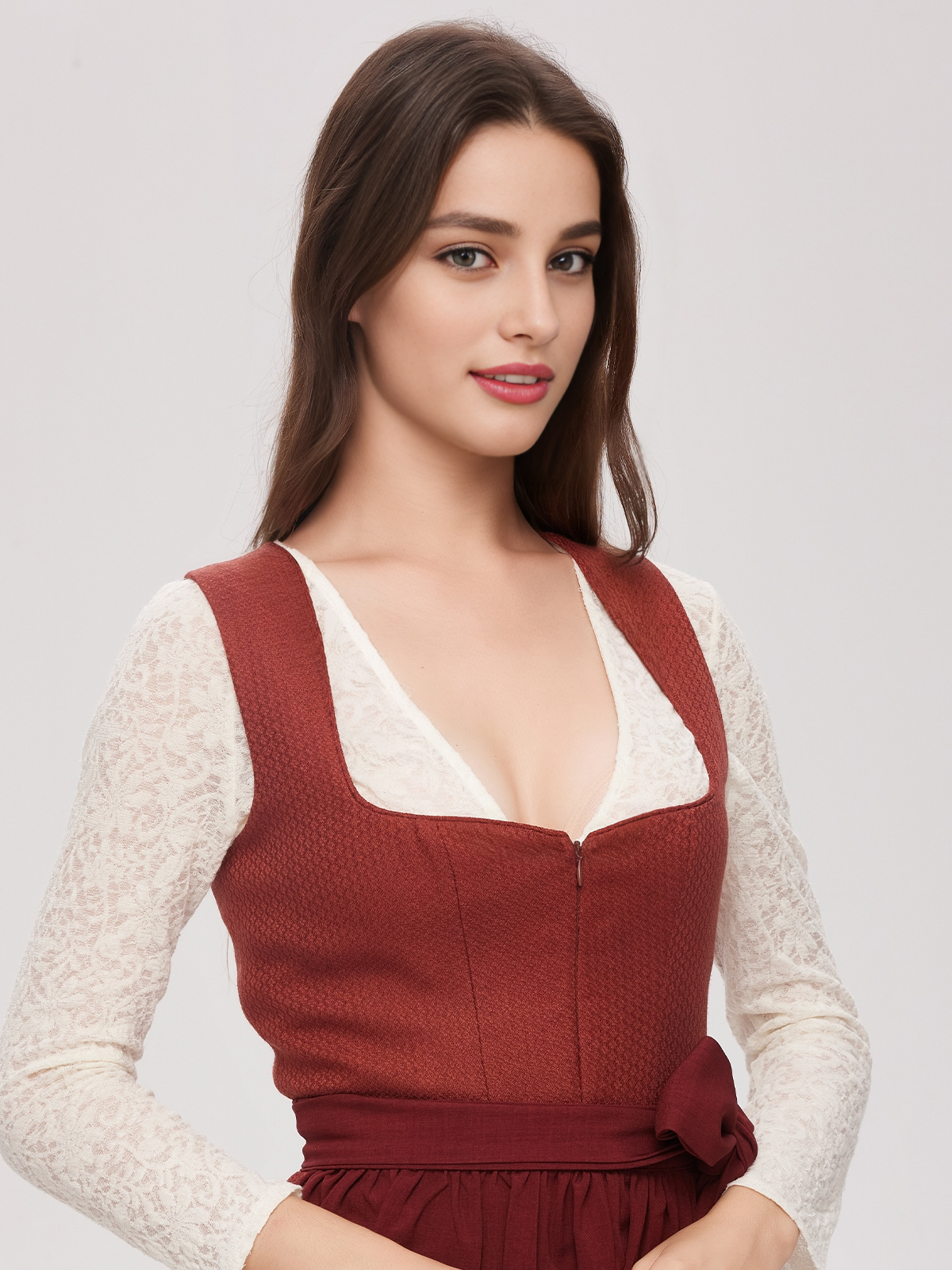 Dirndlbluse in Beige